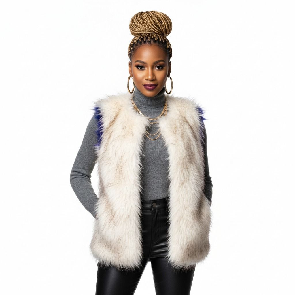 White Faux Fur Fashion Vest