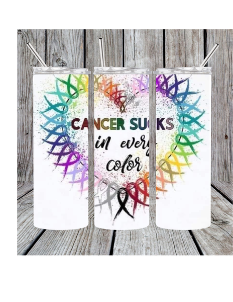 Breast/All Cancer Sucks Tumbler#2