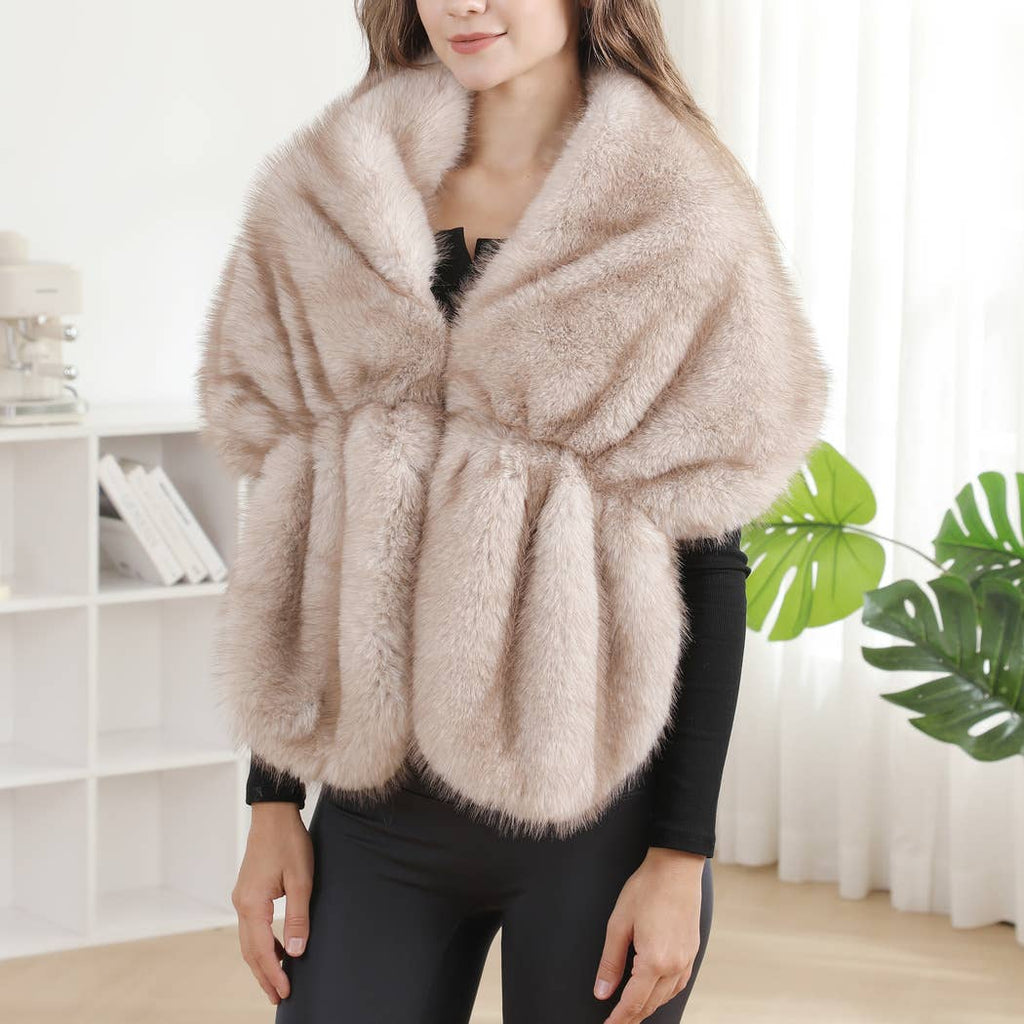 Elegant Faux Fur Capelet Shawl