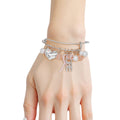 Breast Cancer Silver Wire Light Pink Charm Bangle