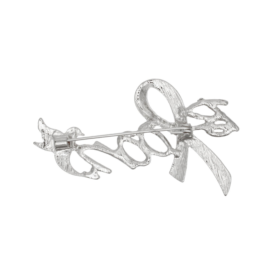 Breast Cancer Silver Bloom Pink Ribbon Brooch Pin