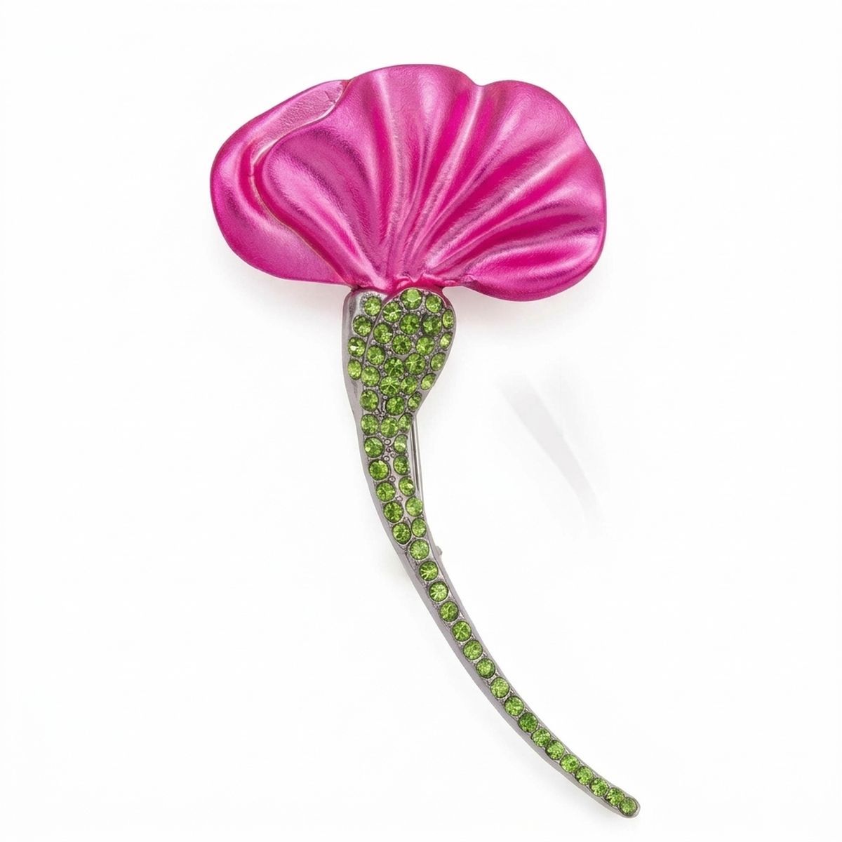 Pink Calla Lily Rhinestone Brooch Pin