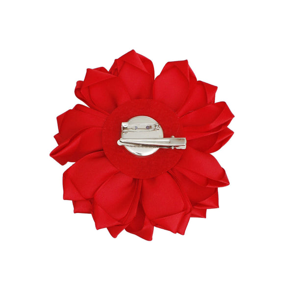 Red White Flower Pearl Brooch Women