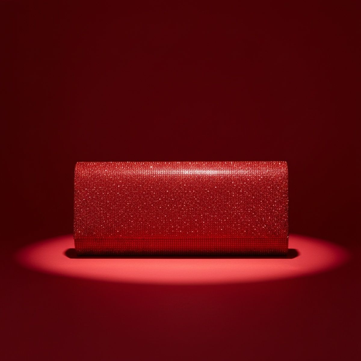 Clutch XLong Red Rhinestone Flap Evening Bag
