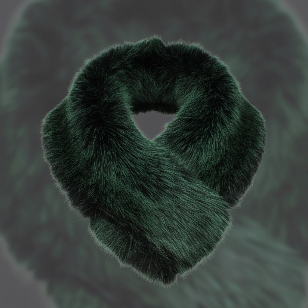 Scarf Luxe Faux Fur Green Collar Winter Stole