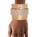 Cuff Wide Gold Opulent Cream Pearl Band Bracelet