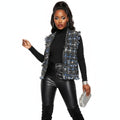 Silver Threaded Luxe Tweed Black Vest