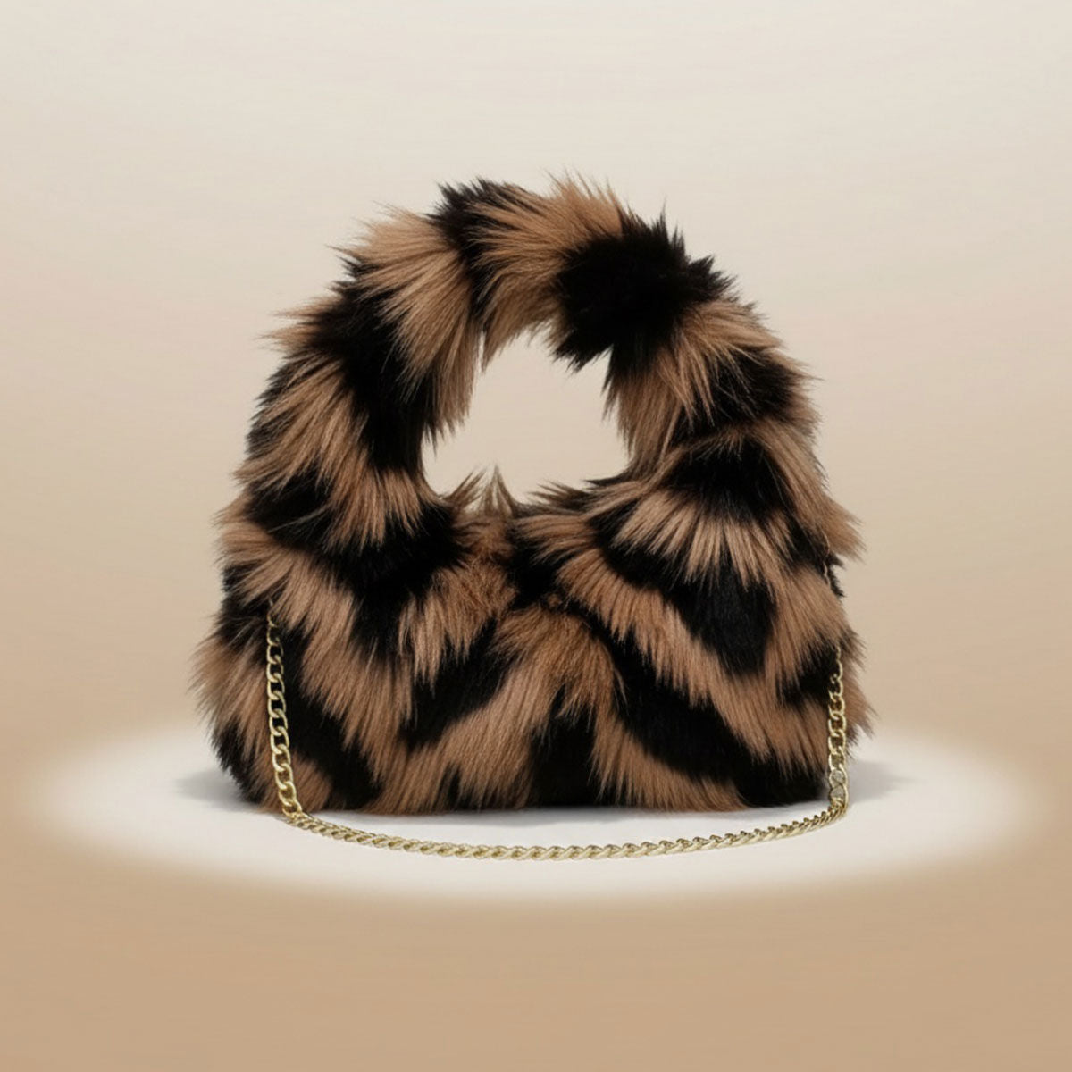 Shoulder Bag Brown and Black Fur Street Chic Purse