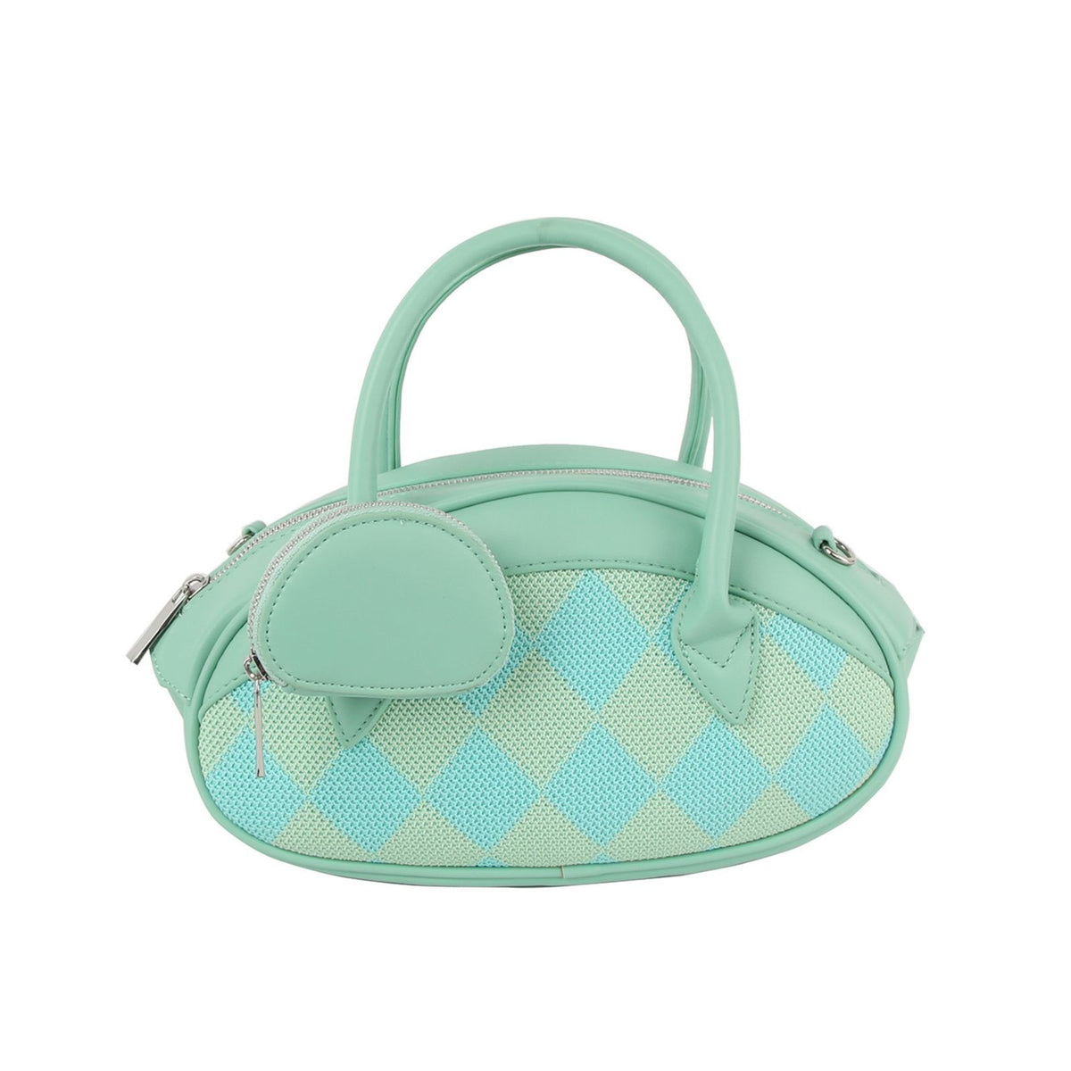 Top Handle Mint Harlequin Oval Detail Handbag Set