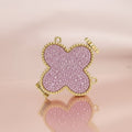 Mini Pink Quatrefoil Sparkle Crossbody Compact
