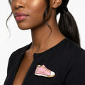 Pink Breast Cancer Hope Sneaker Gold Brooch Pin