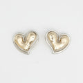 Two-Tone Gold & Silver Heart Stud Earrings