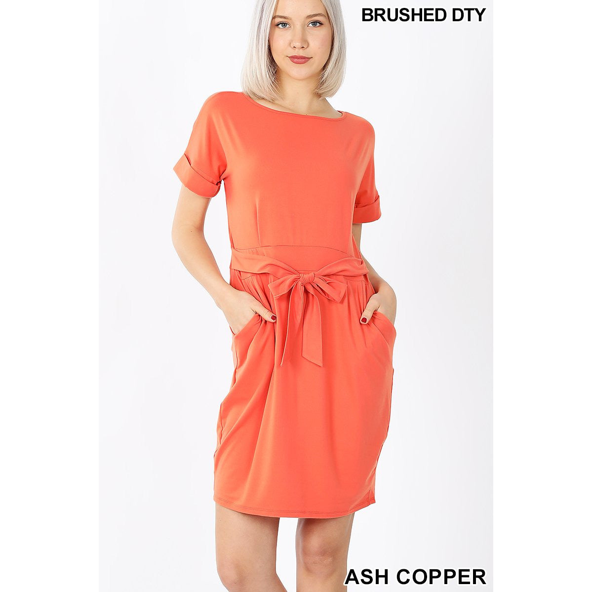 Ash Copper Multi Tie Dress