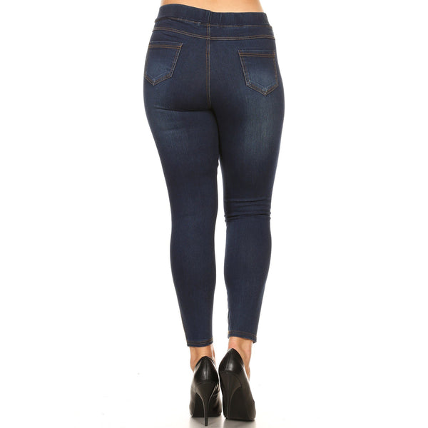 PLUS Dark, distressed Jeggings