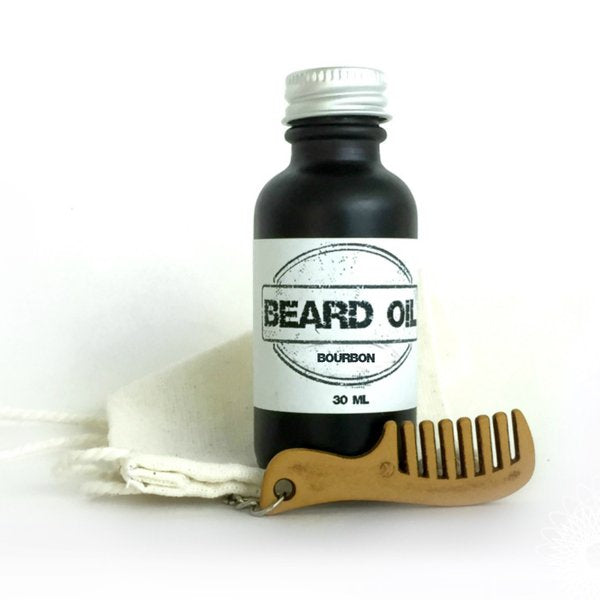 BOURBON Beard Oil with Comb Gift Set